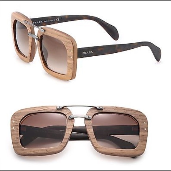 Prada Accessories - Authentic Prada Wooden Sunglasses Nut Canaletto